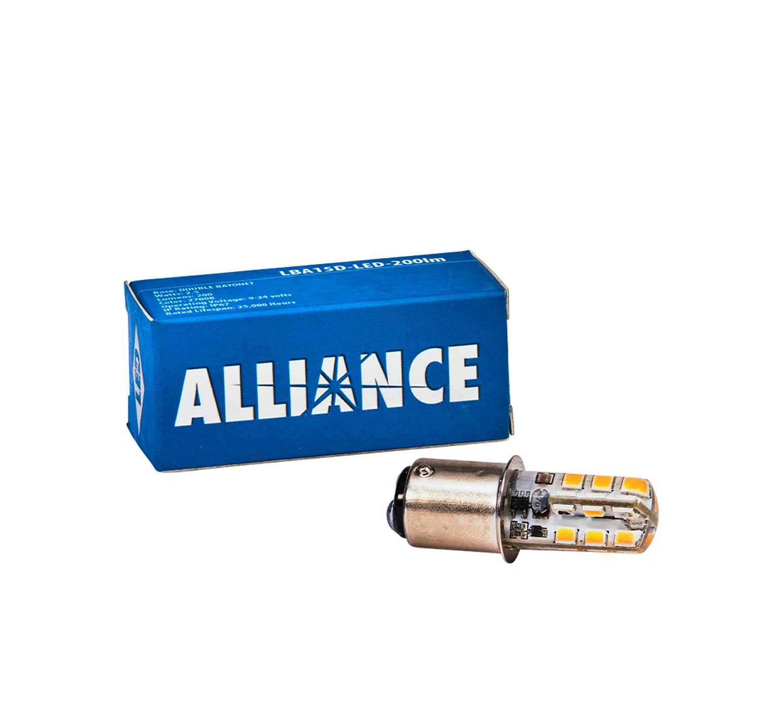 Alliance Lighting Lamp Bulb, 2.5W Bi-Pin G4 Double Bayonet Base 80 CRI 200 Lumens 2700K LED | AOLLBA15D200LM