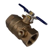 1" FPT 150 psi WSP 600 psi WOG Lead-Free Brass BBVB-T Series Backflow with Test Port Ball Valve | AQLBBVB100T