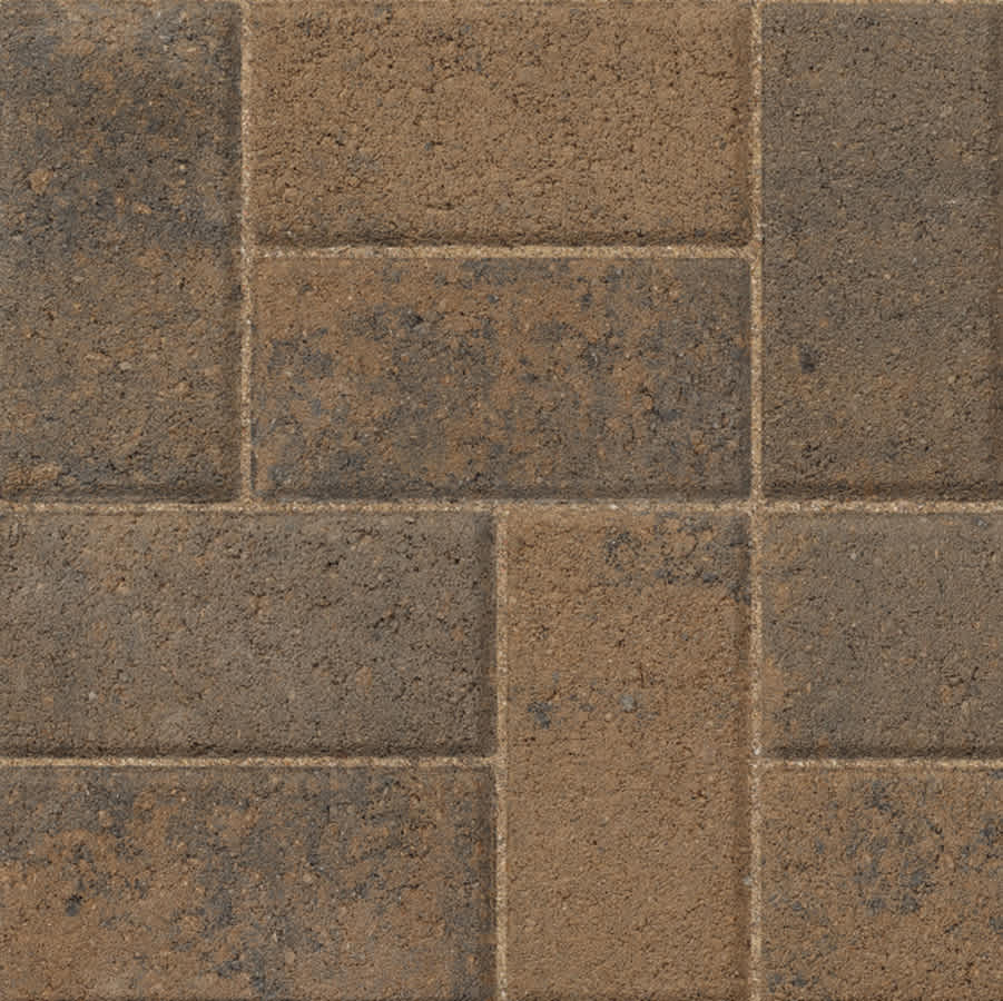 Belgard Holland Stone Paver, 8" x 4" x 2-3/8", Rectangular Smooth, Burnt Amber