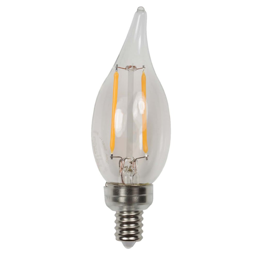 3.5 W Candelabra 90 CRI 270 Lumens 3000K LED Omni-Directional Decorative Flame Tip Low Voltage Filament Edge Lamp | BRICANFEF330C12