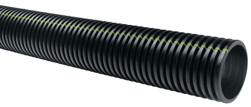 Drain Pipe, 18" x 20' Plain End Dual Wall Flex, Solid HDPE | 18950020