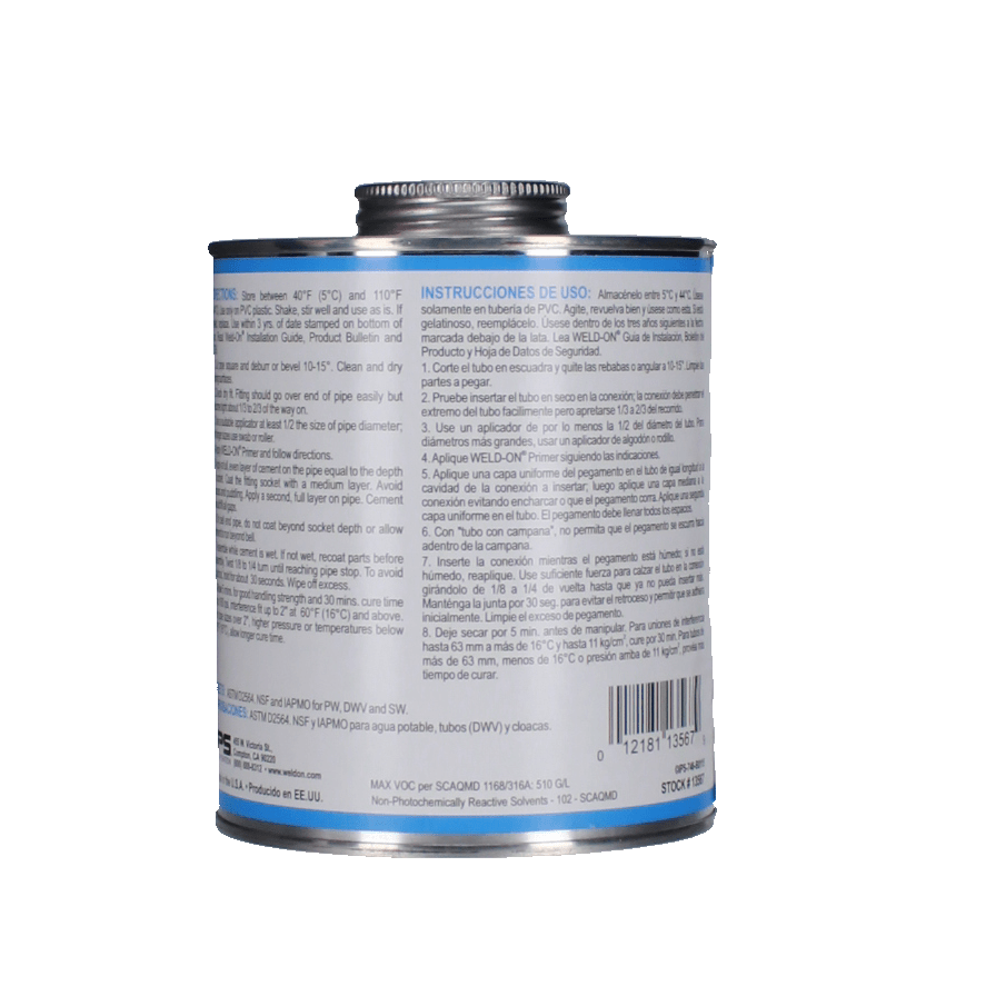 Quart IPS 746 Heavy PVC Cement Grey 13567 746 Glue Heavy Gray Qt | 13567