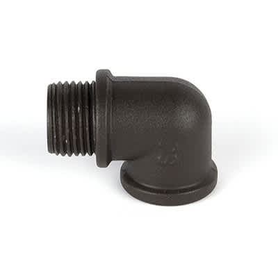 1.31" x 1" Black on Brass For Wall Wash LED/Landscape Accent Light Rod L-Coupler | WAC5000LCOBK