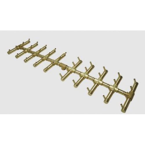 44.25" x 11.5" x 3" 400000 Btu Brass Double Tree-Style Liquid Propane Burner System | WARCFBDT400LPPF2