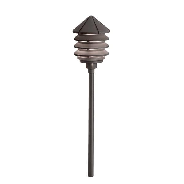 2.3 W Wedge S8 Krypton Textured Architectural Bronze Aluminum 3-Tier Conical 15005 Series Path Light | KIC15005AZT