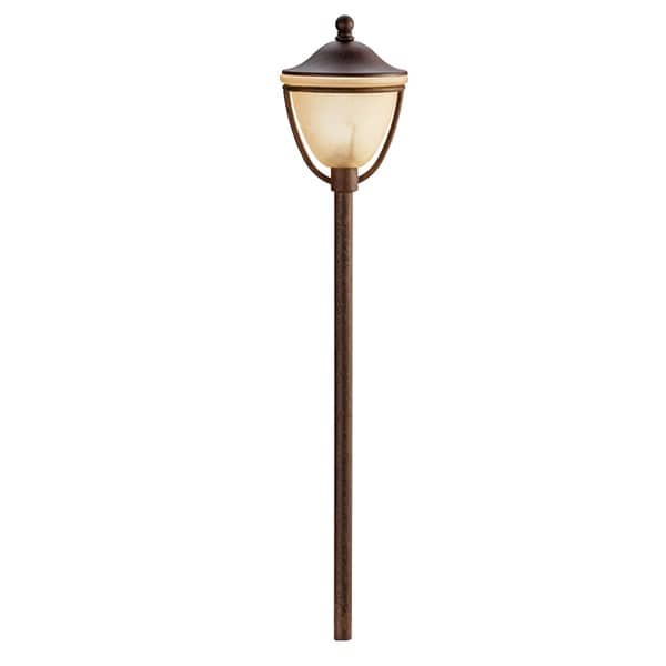 2.3 W Wedge S8 Krypton Textured Tannery Bronze Cast Aluminum Round Path Light | KIC15367TZT