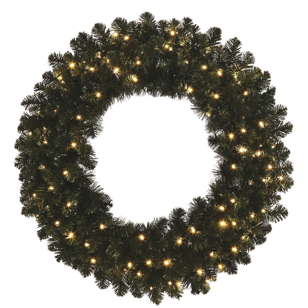 Pure White LED 48" Oregon Fir Wreath | HBLORFWR48PWLEDH