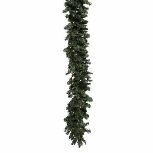 Sun Warm White LED 14" x 9" Deluxe Oregon Fir Garland | LEDGAR-914-H_alt