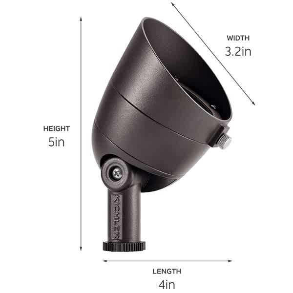 7.5 W 2700K Integrated LED Textured Black A380 Aluminum 10 Degrees Spot 16150 Series Accent Light | KIC16150BKT27