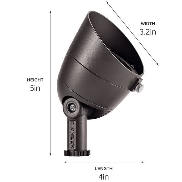 53 W 2700K Integrated LED Textured Black A380 Aluminum 60 Degrees Wide Flood 16158 Series Accent Light | KIC16158BKT27