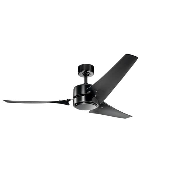 70 to 16 W LED Satin Black Steel Transitional with Down Light Ceiling Fan | KIC310155SBK