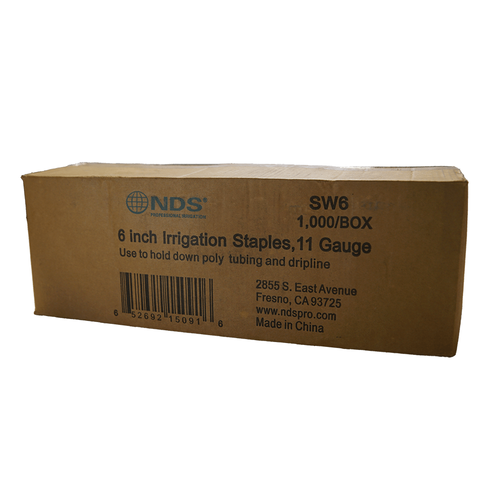 NDS Sod Staple, 11 ga x 6" x 1" Silver 1020 CR Steel 21DT Round Top Professional 1000/Box | SW6