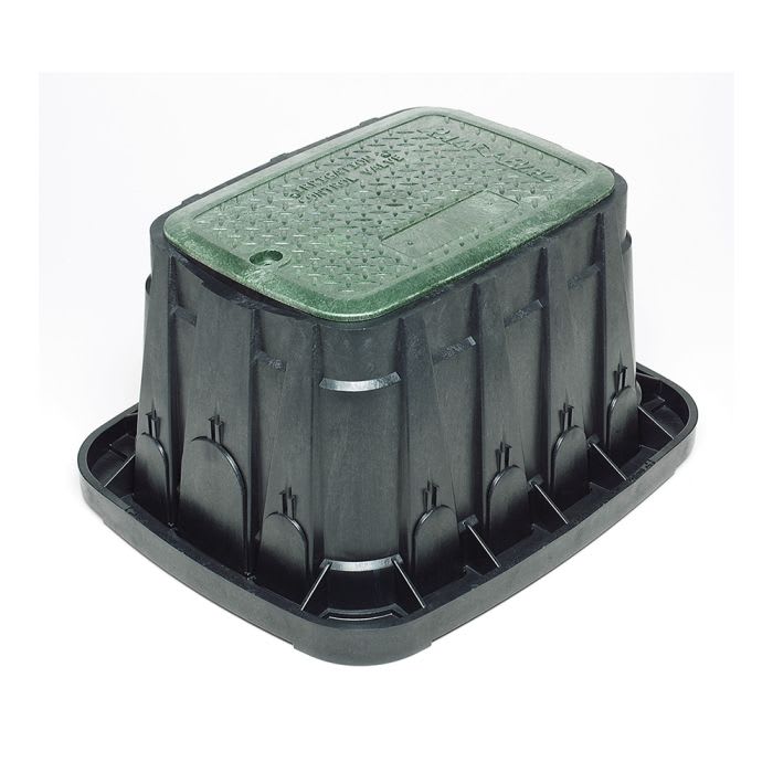 21.8" x 16.6" x 12" Rectangular Plastic Green VB Standard with (1) Lock Green Lid Valve Box | RBBVBSTDH
