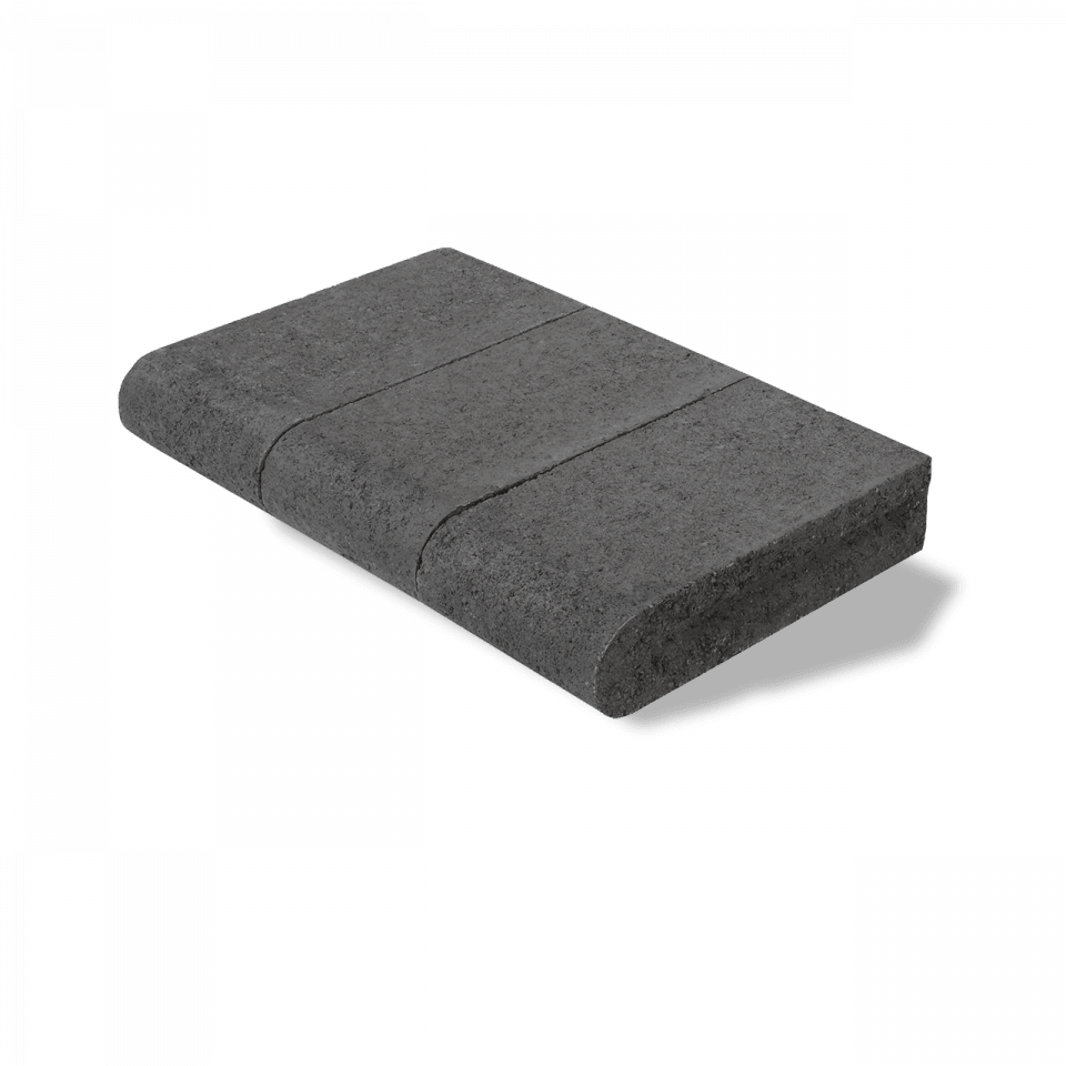 6" x 12" Rectangular Charcoal Classic Standard Fullnose Edger Coping Wall Block | UNPFECHAR