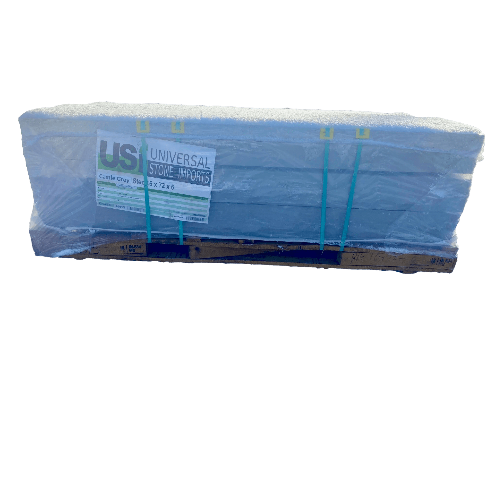 Step, 6" x 16" x 72" Castle Gray 4 Sides Rock Faced Natural Cleft Top | NS-STEP-CASTLEGray-72