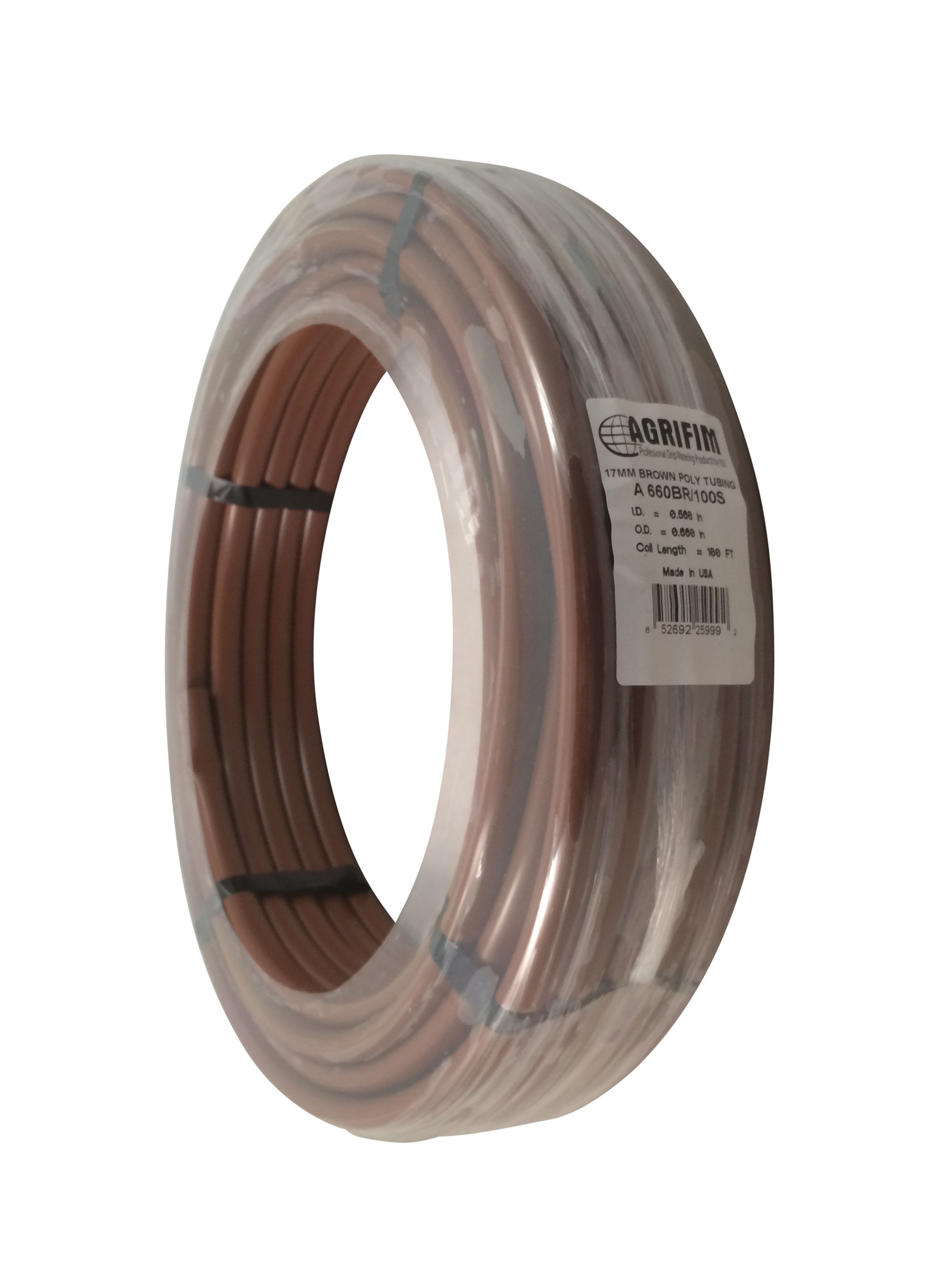 Tubing, 17 mm x 100' Brown Polyethylene