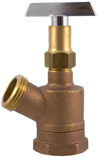 Garden Valve, 1" x 3/4"FIP x MHT Wheel Handle Brass GV-IN Inverted