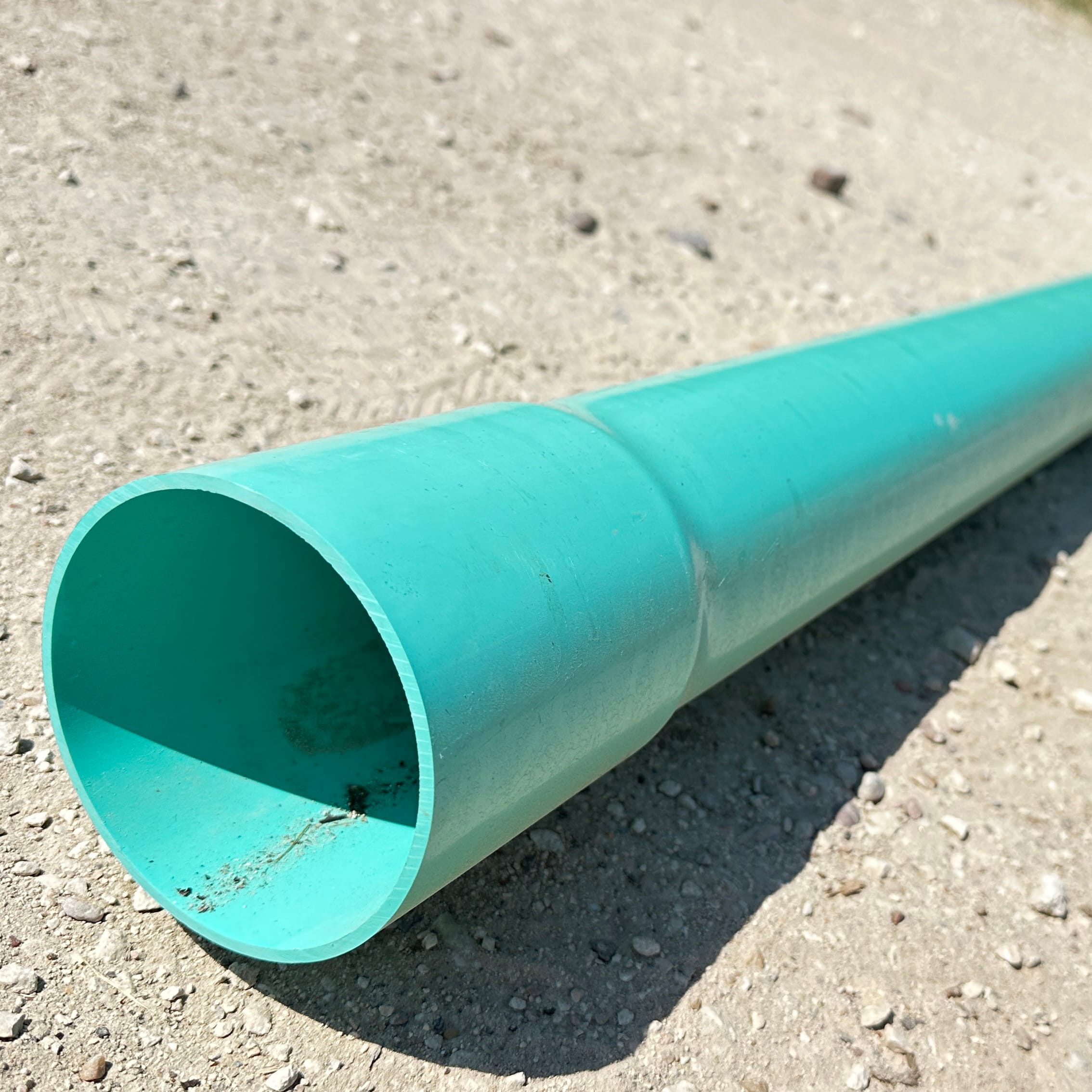 Sewer Pipe, 4" X 20' Solvent Weld Solid Wall Bell End Green PVC |  SDR35-4-20-BE
