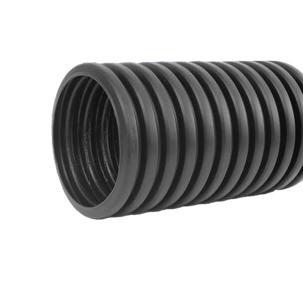 Wall Pipe, 6" x 100'Plain End HDPE Black Single Regular Solid