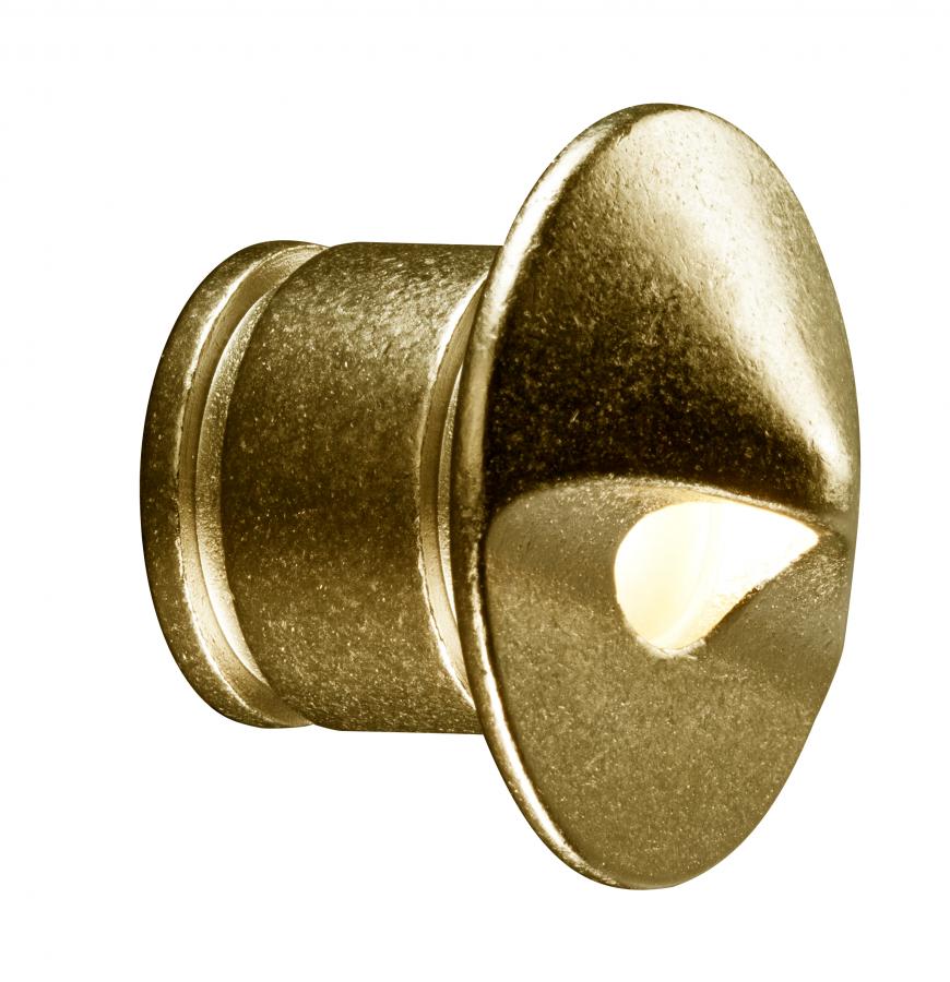 Wall Light, 2 W 2700K/3900K/4500K/5200K Integrated LED Natural Brass Die-Cast Aluminum PO Series Round Zone