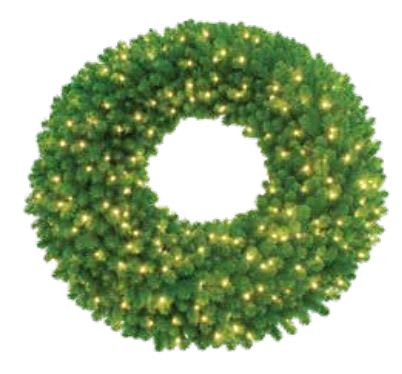 HBL LED 3D Olympia Pine Wreath 48", Warm White | OLWR-48-WW