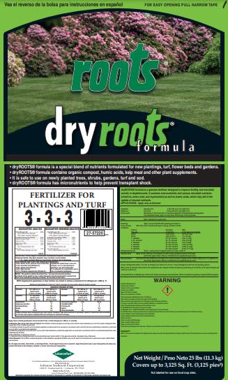Fertilizer, 25 lb Bag 3-3-3 N-P-K Granular 3125 sq-ft Coverage Biostimulant Technology
