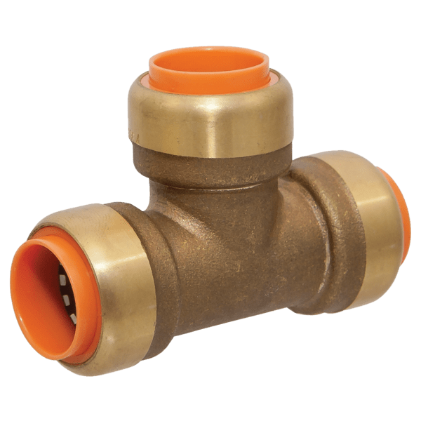 Tee, 1/2" x 1/2" x 1/2" Push x Push x Push Brass | B097200PW