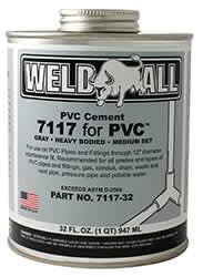 PVC Cement, 1 qt Can Gray Heavy Syrupy Liquid Low VOC Heavy Bodied 7117™ Series