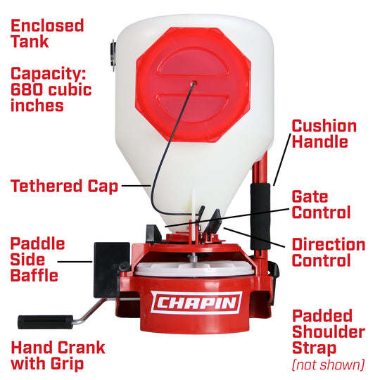 Chapin Chest-Mounted Turf Spreader with Padded Strap & Spread Control 25 Lb | CHP8700A