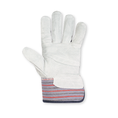Gloves, Split Leather Back Cotton Back Rubberized Cuff | 2046