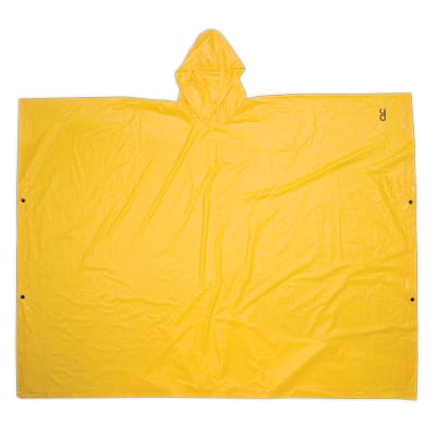 Rain Poncho, Large Yellow Pvc/Vinyl | R10410