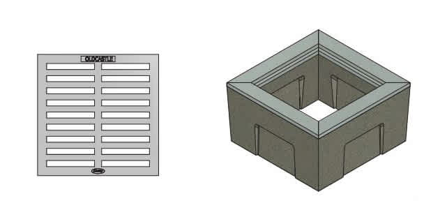OldCastle Christy V64 Square Drain Box Extension Concrete 12" | CRSV64X12