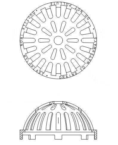 Nyloplast Domed Grate Ductile Iron 12" | DFE1299CGD