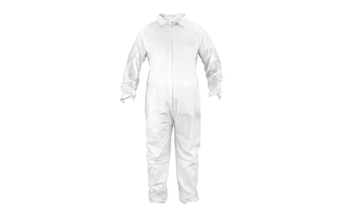 Crew Coverall Safety Vest, Medium Polyethylene Coating Non-Woven Microporous White Zipper | 6952