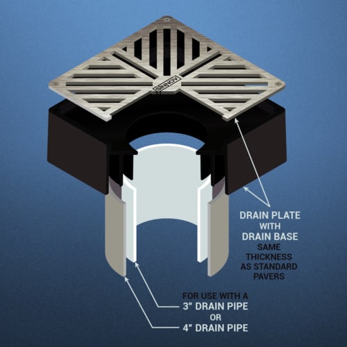 Sinnov 6" Paver Drain Grate Stainless Steel | SINDRSTL1