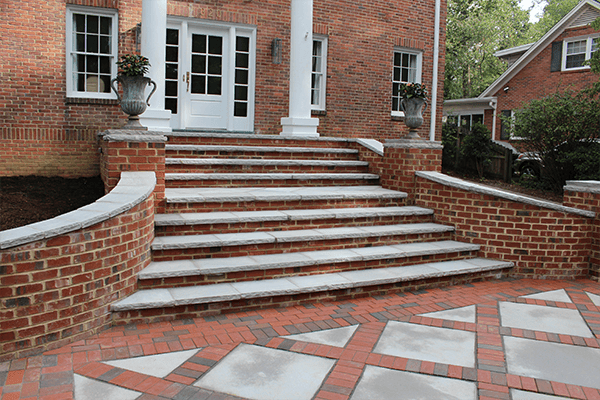 3-Sides Sawn 1 Long Side Rockfaced Stone Tread, Castle Gray, 18 x 72 x 2" | 187221RF