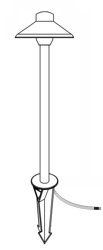 Alliance Ar Ea Path Light W/18" L Ead Blk Ar Ea Light Brass Construction Black Finish 12In Stem ( No Lamp ) 18" | PAL105-BLK