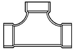 PVC DWV Two Way Cleanout Tee 4" Hub | P448-040