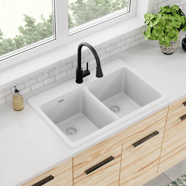 Quartz Classic Drop-in Sink Bowl, White | ELG3322WH0