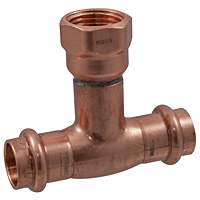 Nibco PC612 Copper Press Fitting 3/4" x 3/4" x 1/2" Press x Press x FPT Branch Tee LD | 9116502PC