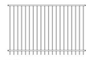 Biasable Remington Panel 2 Rail Black 46" x 94" | 656469444B