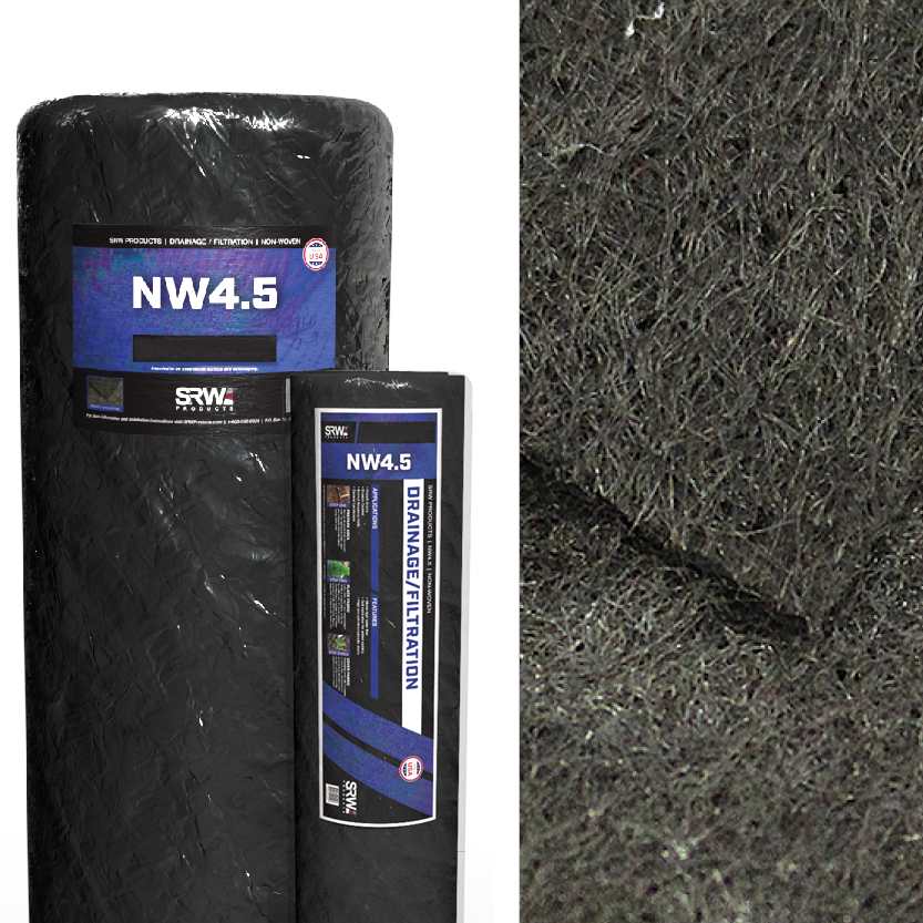 SRW Products Drainage And Filtration Fabric, 300' X 6' Polypropylene Nw4.5 Needle Punch Non-Woven | FNW4.5 06300