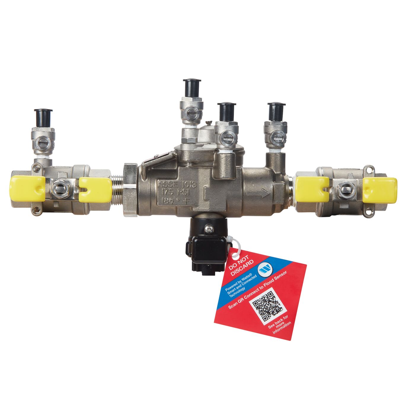 Watts SS009M3-QT-FS Reduced Pressure Zone Assembly Backflow Preventer Quarter Turn Shutoff w/ Flood Sensor Lead Free Stainless Steel 1/2" | 88004045
