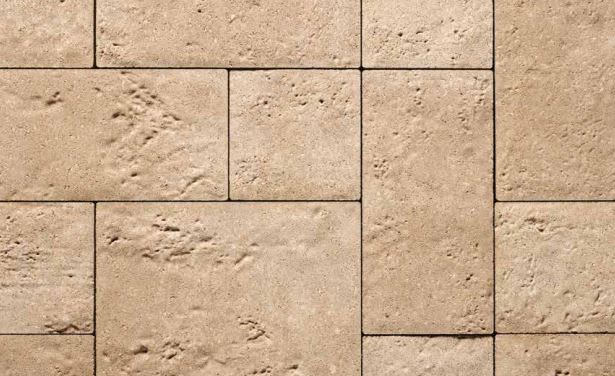 Belgard Travertino Paver, 30mm, 3-Piece, Desert Sand