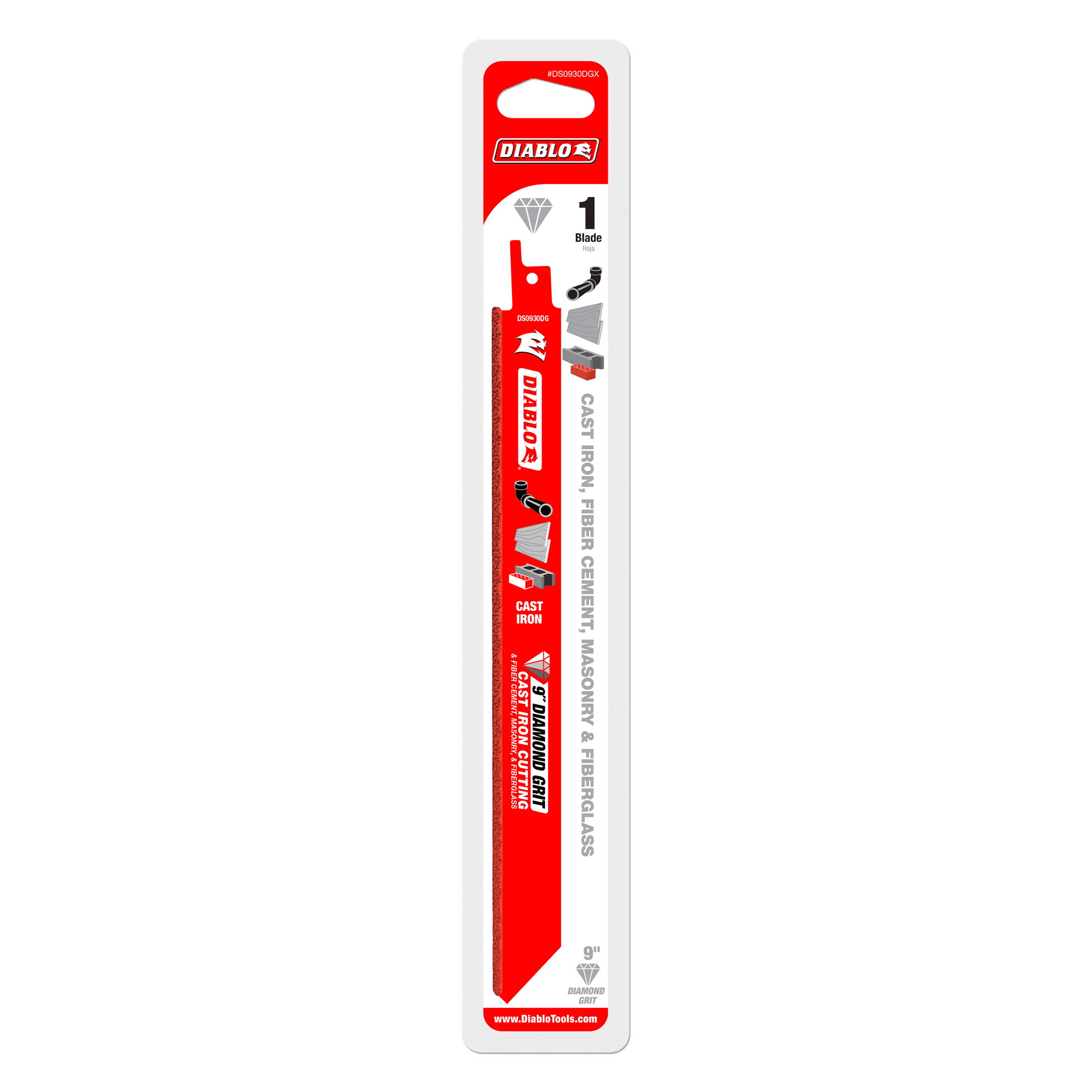 Diablo Diamond Grit Reciprocating Blade Gp For Cast Iron, Fiber Cement, Masonry, and Fiberglass 9"