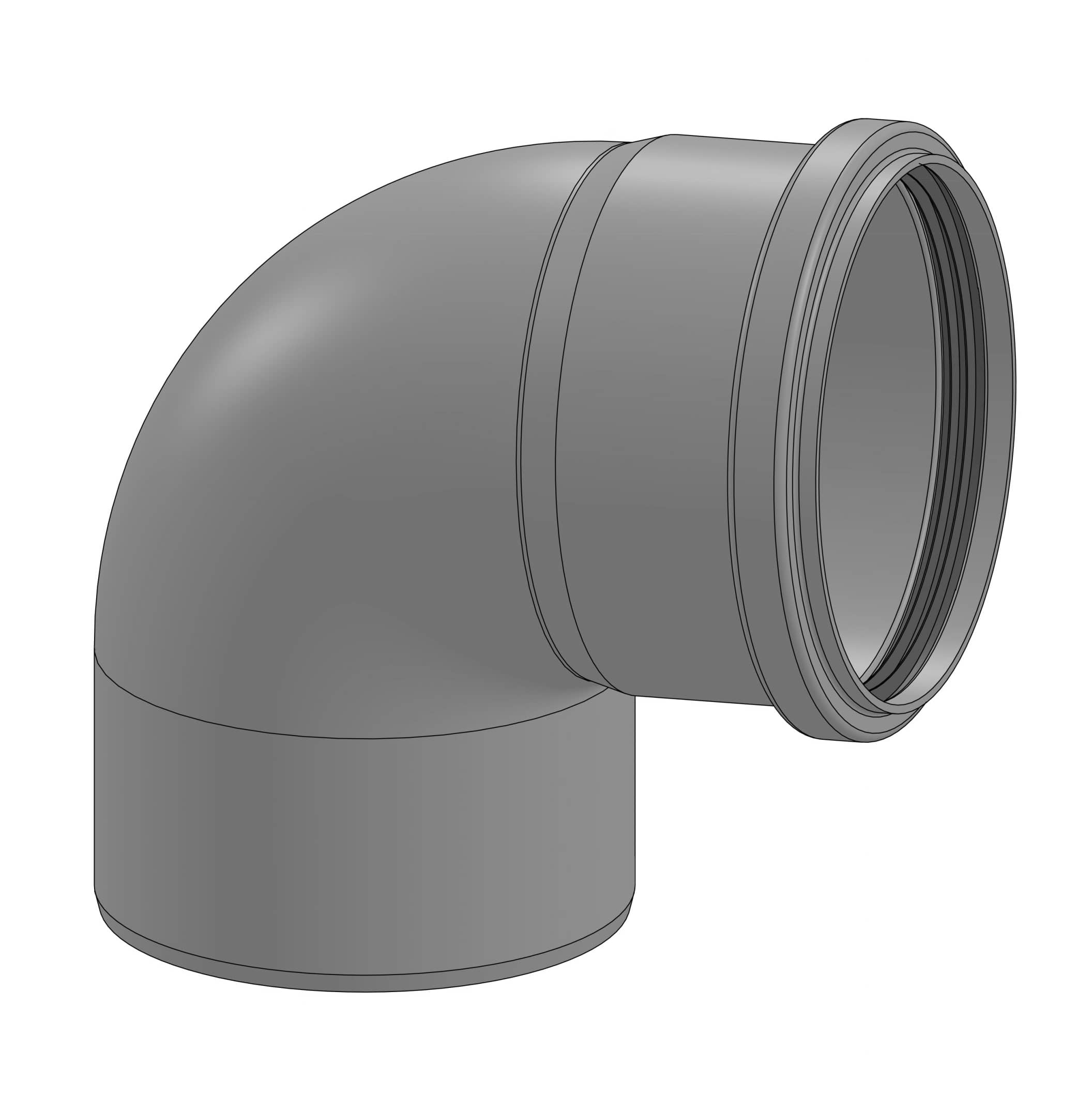 Ecco 487PEL Poly Vent 87 Elbow 4" | 190411
