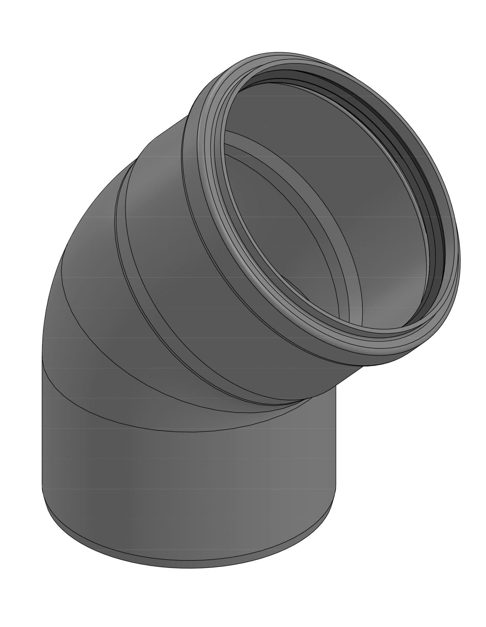 Ecco 445PEL Poly Vent 45 Elbow 4" | 190413
