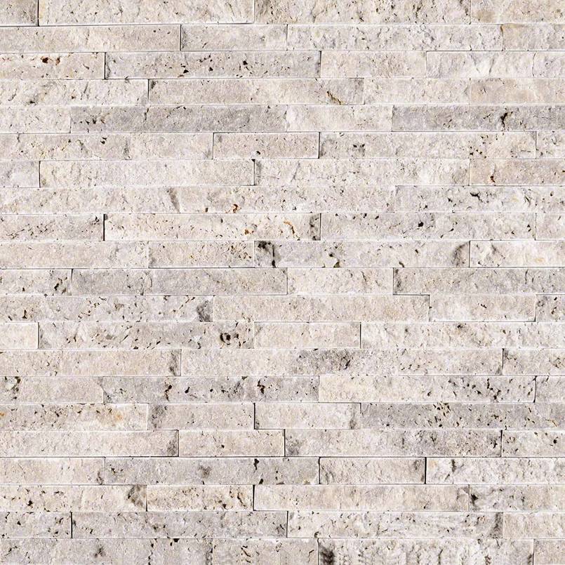 SILVER TRAVERTINE - SPLITFACE - THIN VENEER PANEL - 6" X 24" - FLATS - EACH (M)