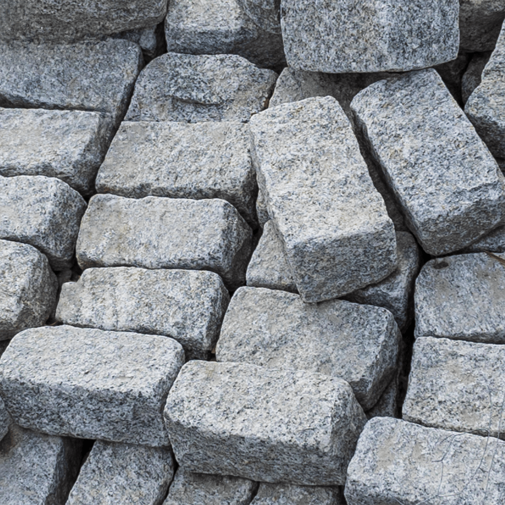 SALT AND PEPPER GRANITE COBBLES - 4 X 8 X 4