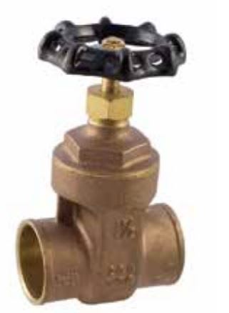 Aqualine Full Port Gate Valve Brass 3/4" Solder | BGV-075S-LF